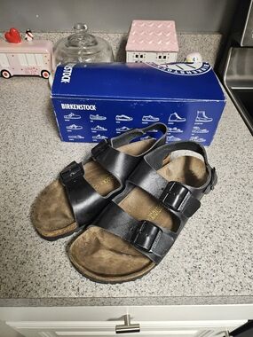 Birkenstock Man's Black Classic Two-Strap Sandals